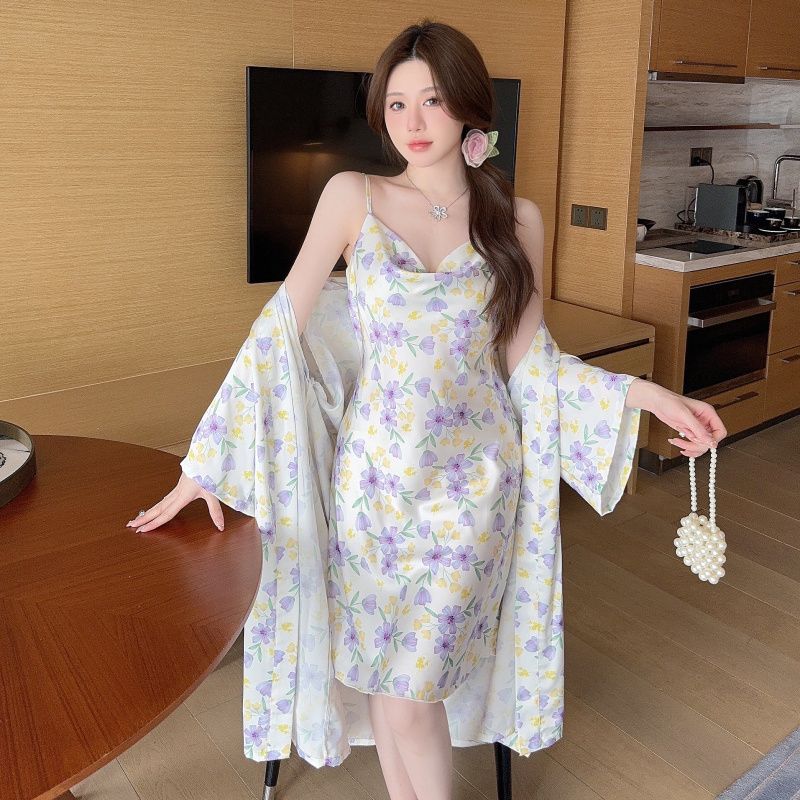 ชุดเซ็ตสองชิ้นกระโปรงสายเดี่ยว - Robe Silk Women บทวิจารณ์และราคา