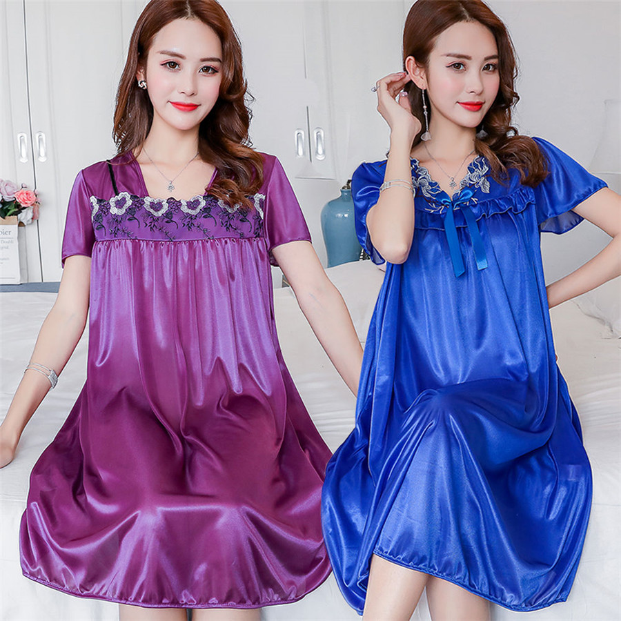 ฤดูร้อนใหม่ผ้าไหมน้ําแข็ง Nigh - Robe Silk Women บทวิจารณ์และราคา